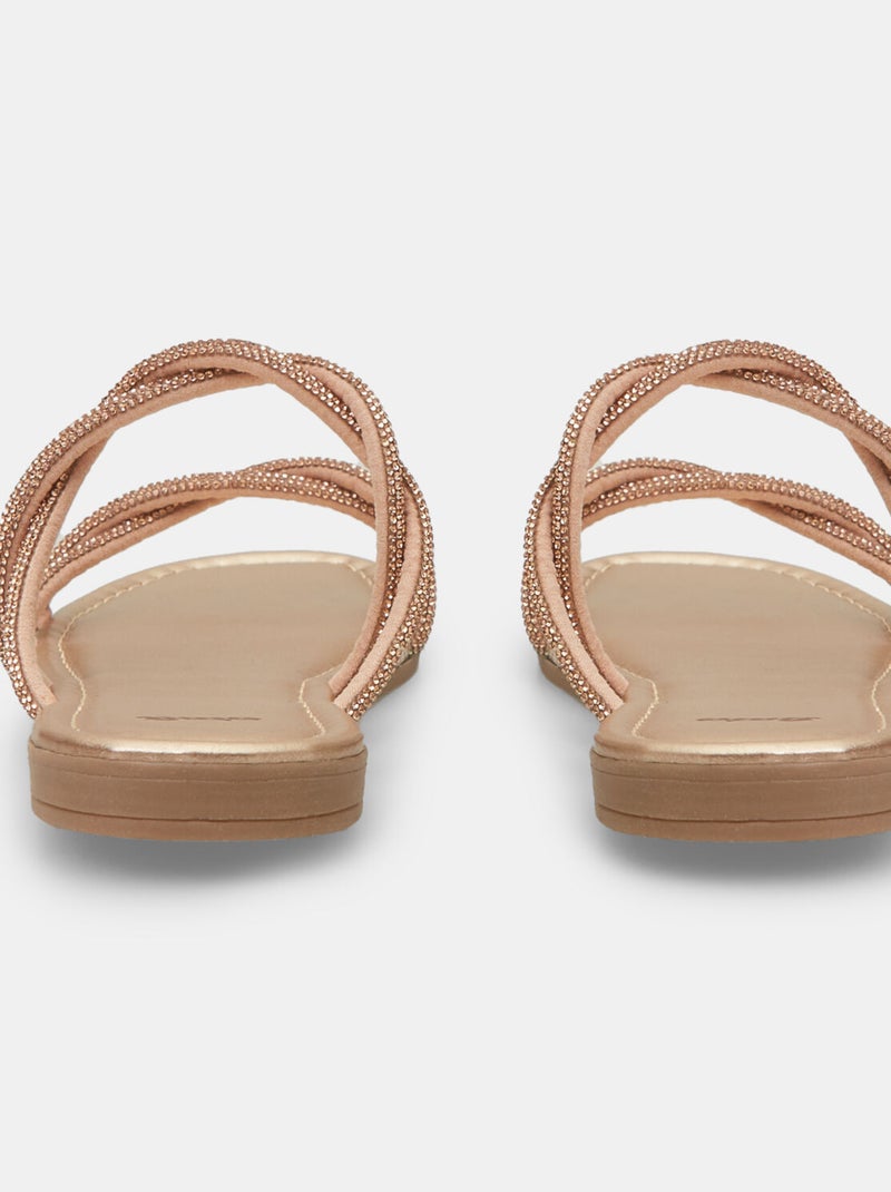 Mules plates avec colliers bijoux BATA Rose - Kiabi