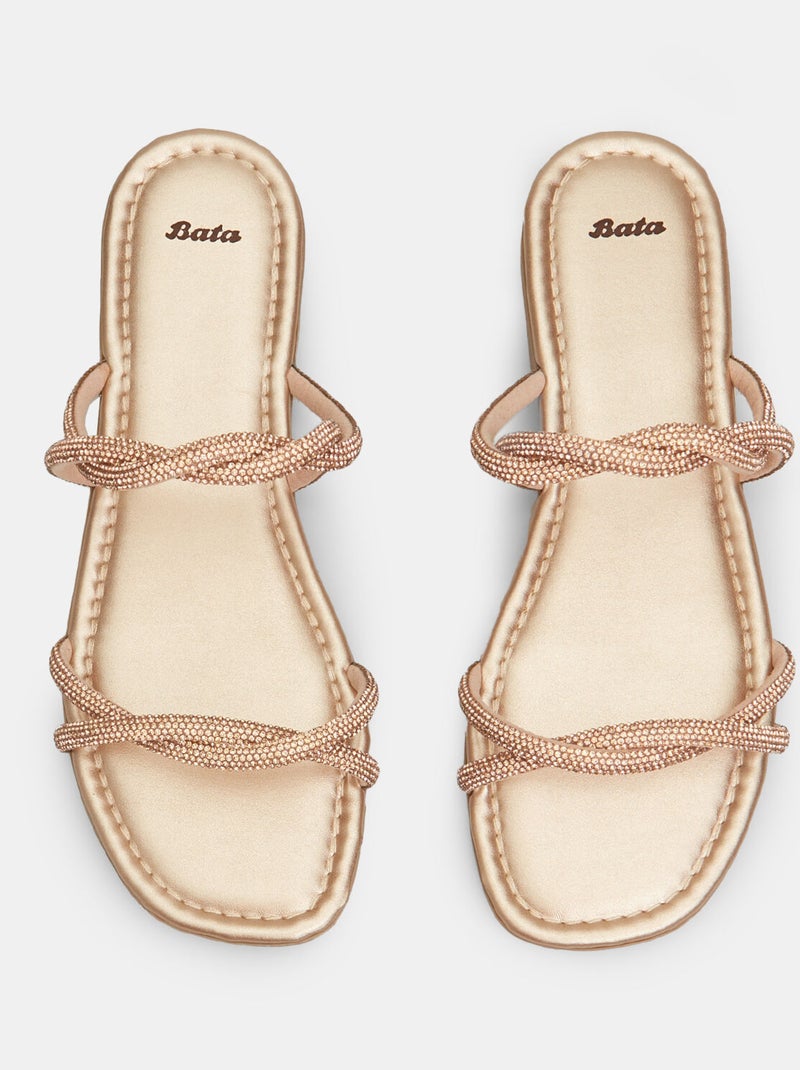 Mules plates avec colliers bijoux BATA Rose - Kiabi