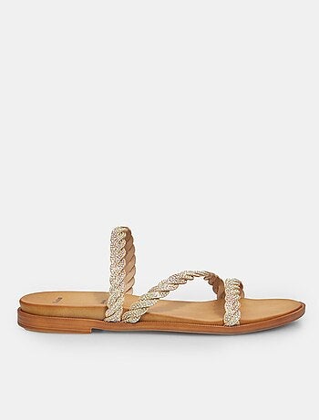Mules plates avec lanières bijoux tressées BATA