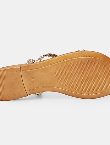 Mules plates avec lanières bijoux tressées BATA