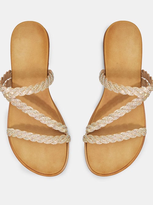 Mules plates avec lanières bijoux tressées BATA - Kiabi