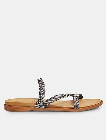 Mules plates avec lanières bijoux tressées BATA