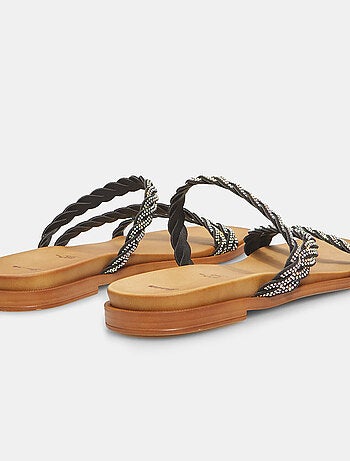 Mules plates avec lanières bijoux tressées BATA