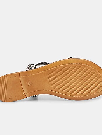 Mules plates avec lanières bijoux tressées BATA