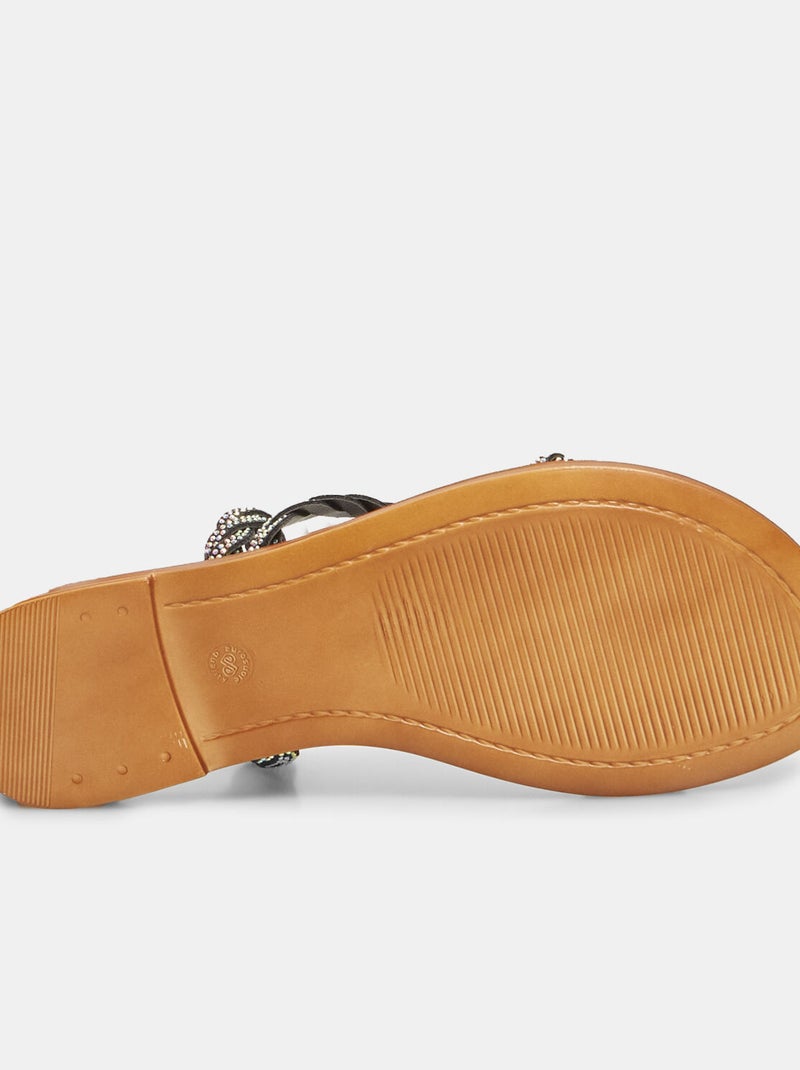 Mules plates avec lanières bijoux tressées BATA Noir - Kiabi