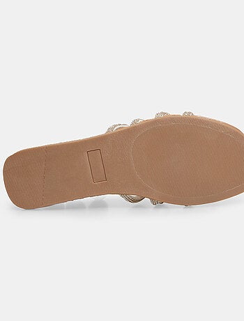 Mules plates avec lanières strassées BATA