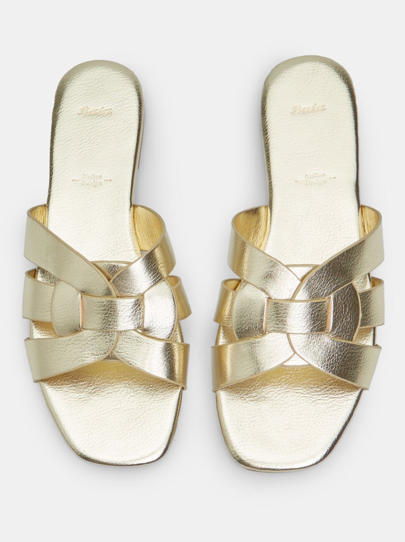 Mules plates BATA Doré/or - Kiabi
