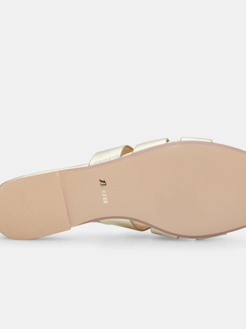 Mules plates BATA Doré/or - Kiabi