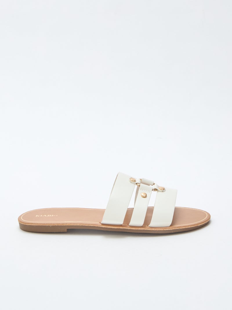 Mules plates Blanc - Kiabi