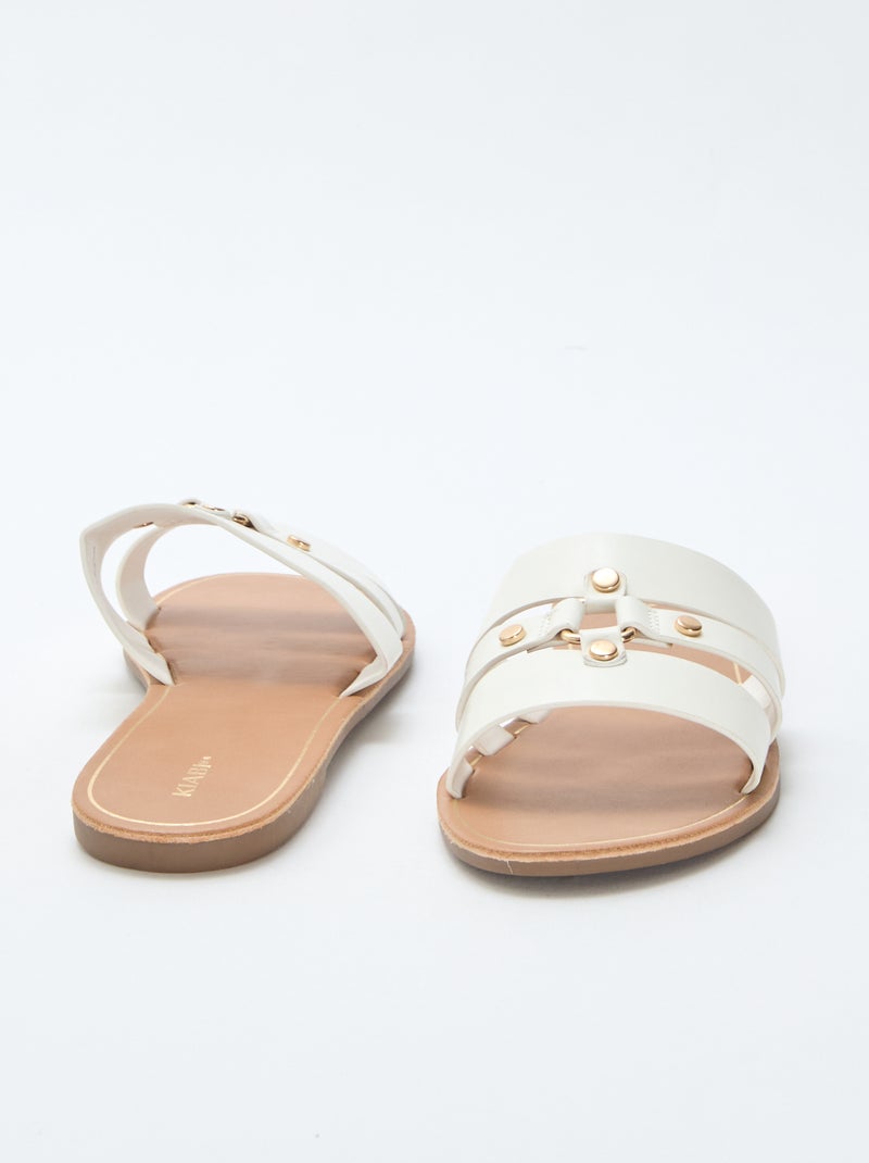 Mules plates Blanc - Kiabi