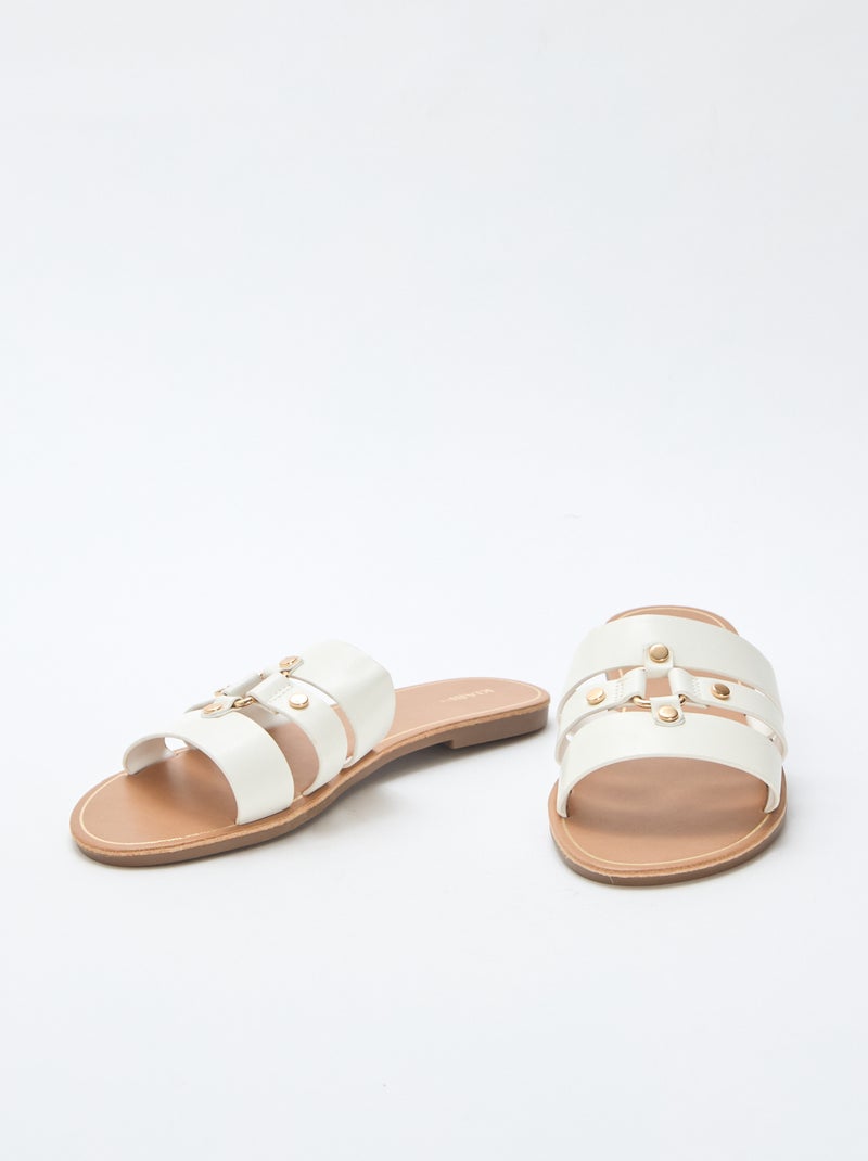 Mules plates Blanc - Kiabi