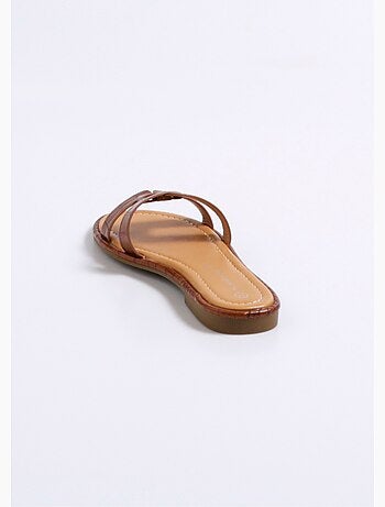 Mules plates chic façon croco - AFIBEL