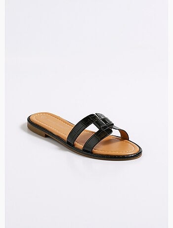 Mules plates chic façon croco - AFIBEL