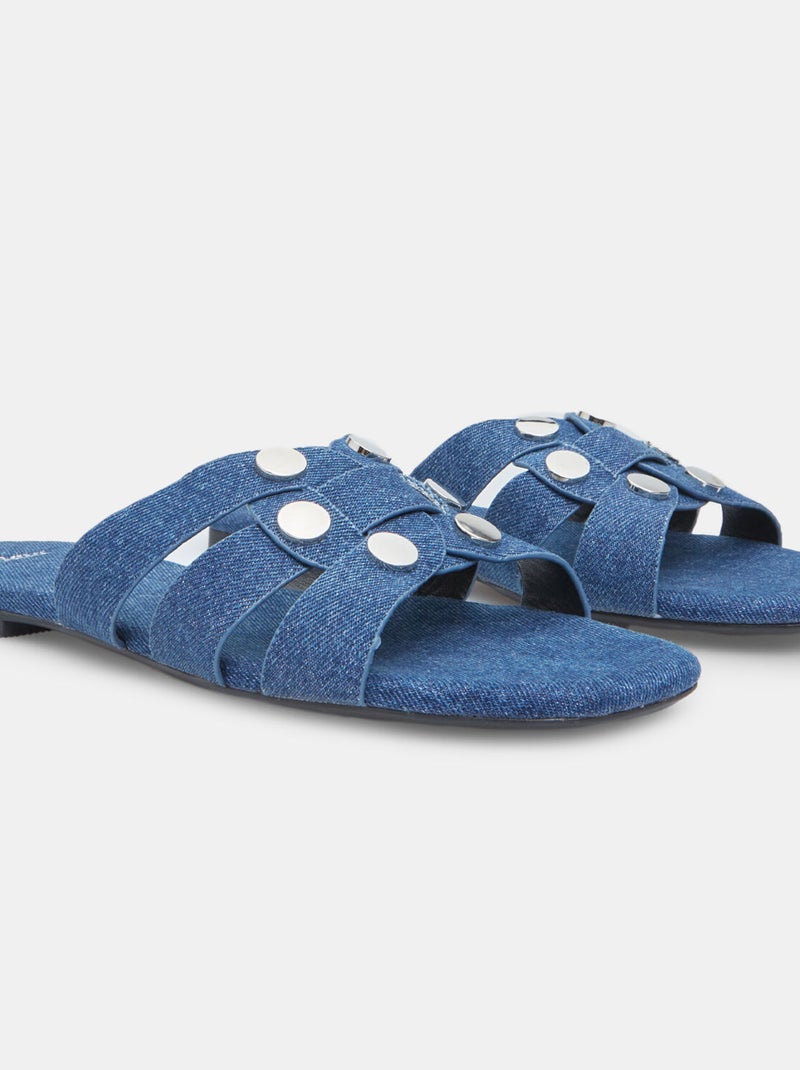 Mules plates en denim BATA Bleu - Kiabi