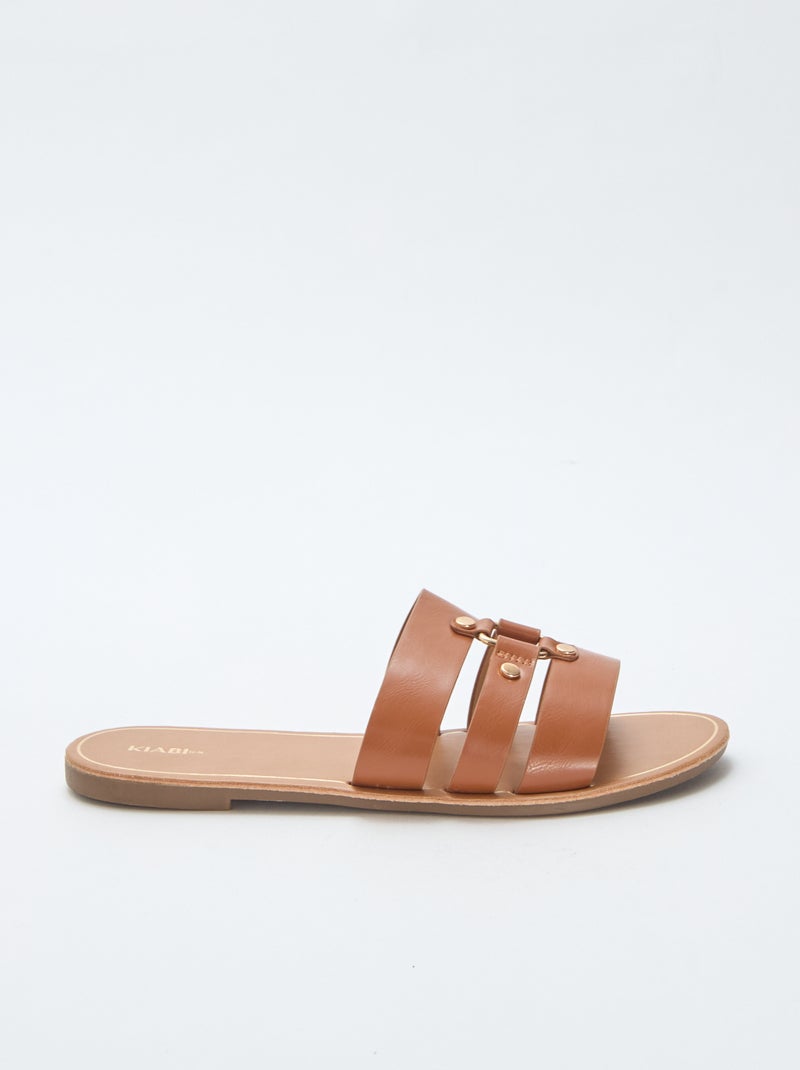 Mules plates Marron - Kiabi