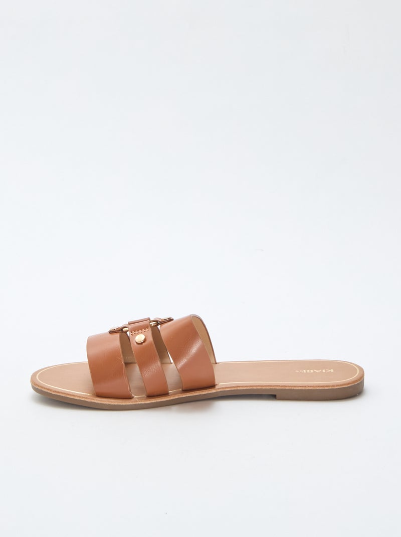 Mules plates Marron - Kiabi