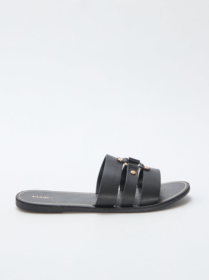 Mules plates Noir - Kiabi