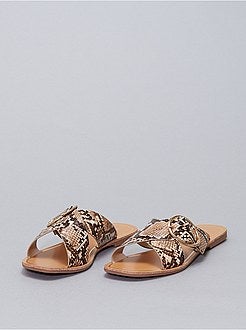 Mules plates texturé 'écailles' - Kiabi