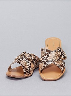 Mules plates texturé 'écailles' - Kiabi