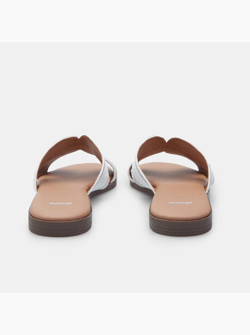 Mules plates tressées BATA Blanc - Kiabi
