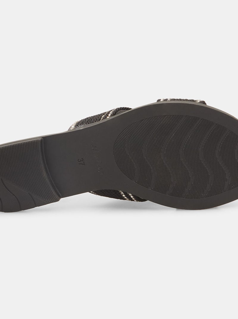 Mules plates tressées BATA Noir - Kiabi