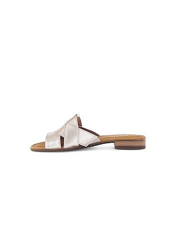 Mules poudrées métallisées en cuir métallisé