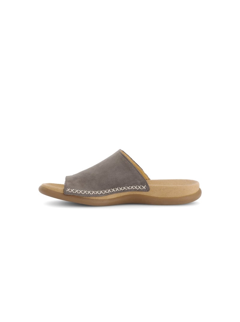 Mules s en cuir nubuk Marron - Kiabi