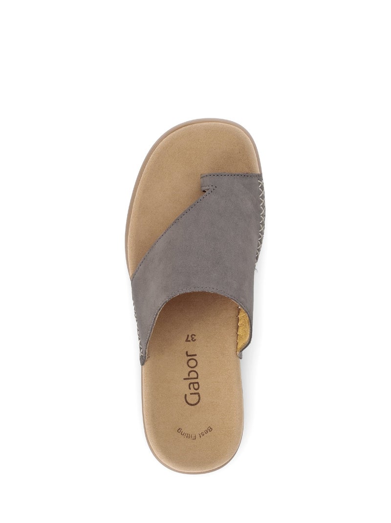 Mules s en cuir nubuk Marron - Kiabi