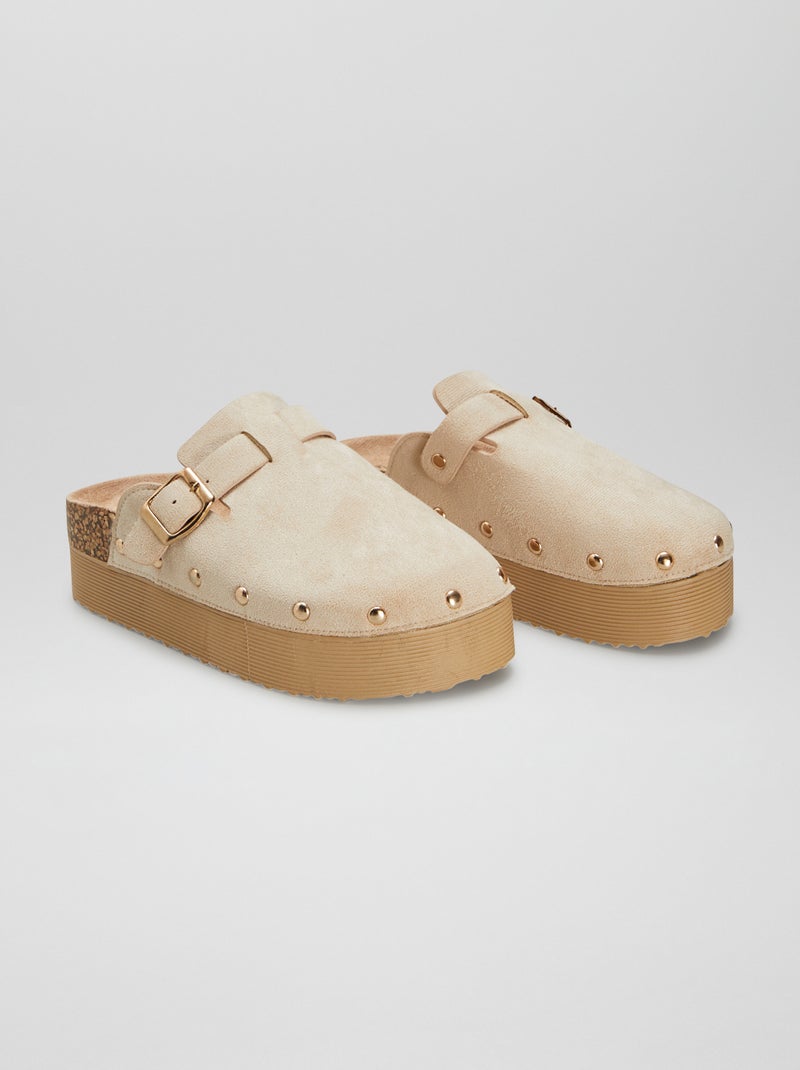 Mules sabot à semelle épaisse Beige - Kiabi
