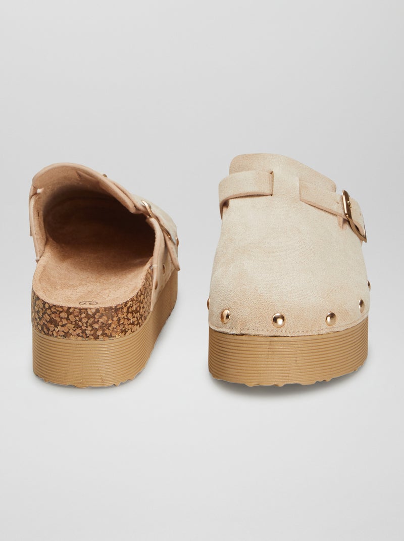 Mules sabot à semelle épaisse Beige - Kiabi