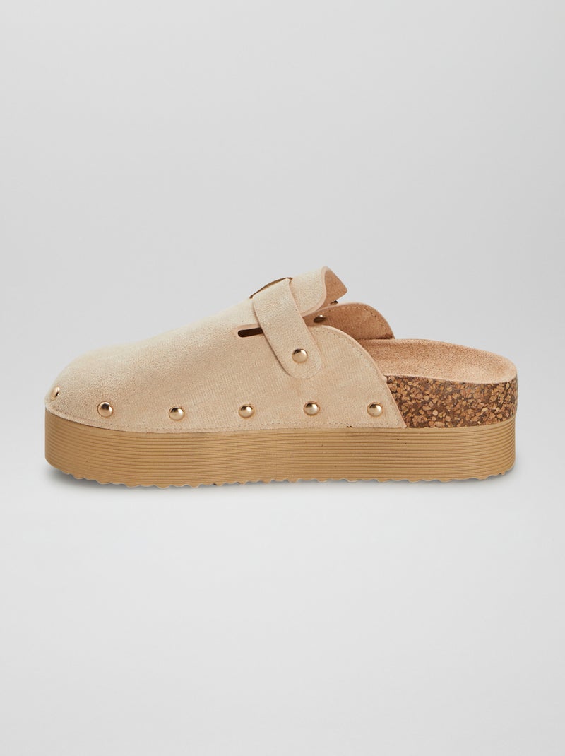 Mules sabot à semelle épaisse Beige - Kiabi