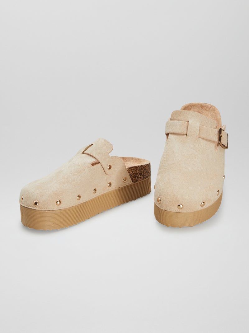 Mules sabot à semelle épaisse Beige - Kiabi