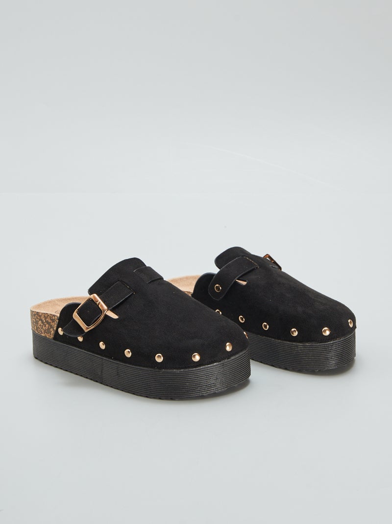 Mules sabot à semelle épaisse Noir - Kiabi