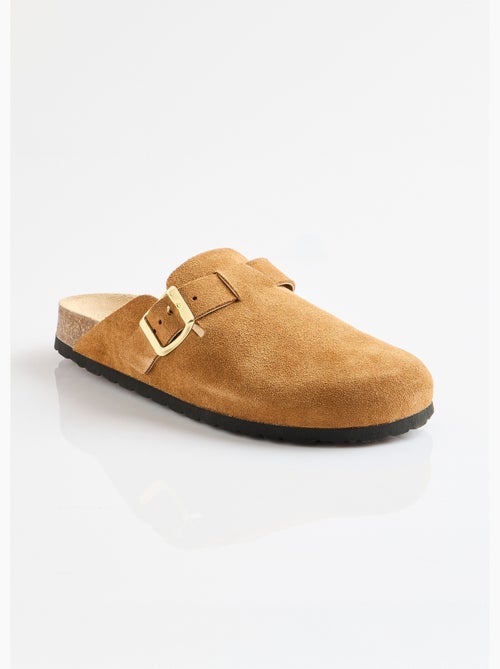 Mules sabots croûte de cuir boucle réglable - afibel - Kiabi Mules sabots croûte de cuir boucle réglable - afibel - Kiabi