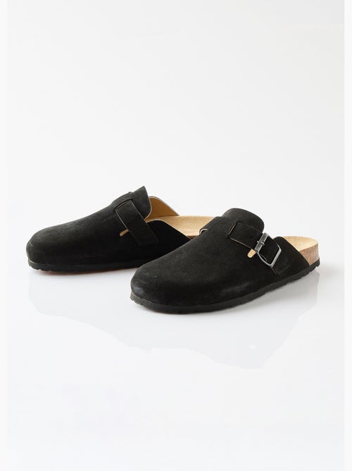 Mules sabots croûte de cuir boucle réglable - afibel - Kiabi Mules sabots croûte de cuir boucle réglable - afibel - Kiabi