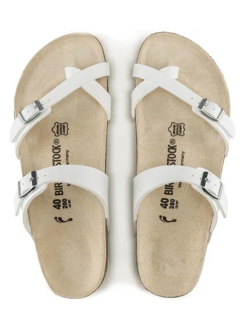 Mules / Sabots en Cuir Birkenstock Blanc - Kiabi