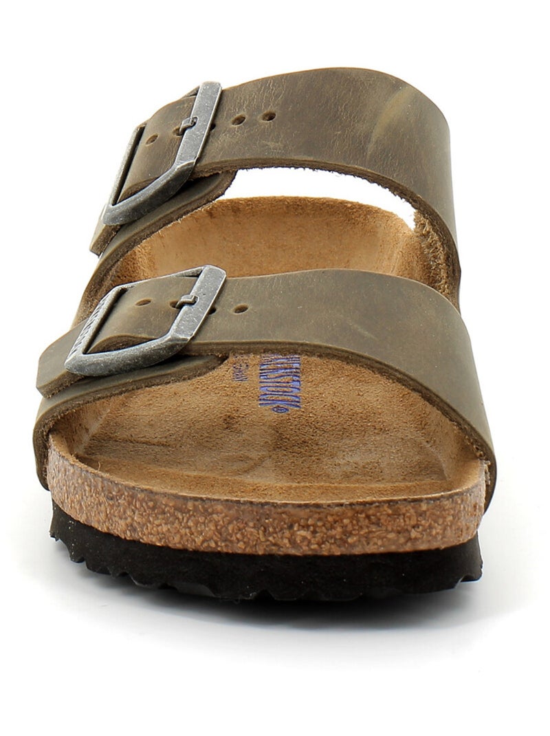 Mules / Sabots en Cuir Birkenstock Kaki - Kiabi