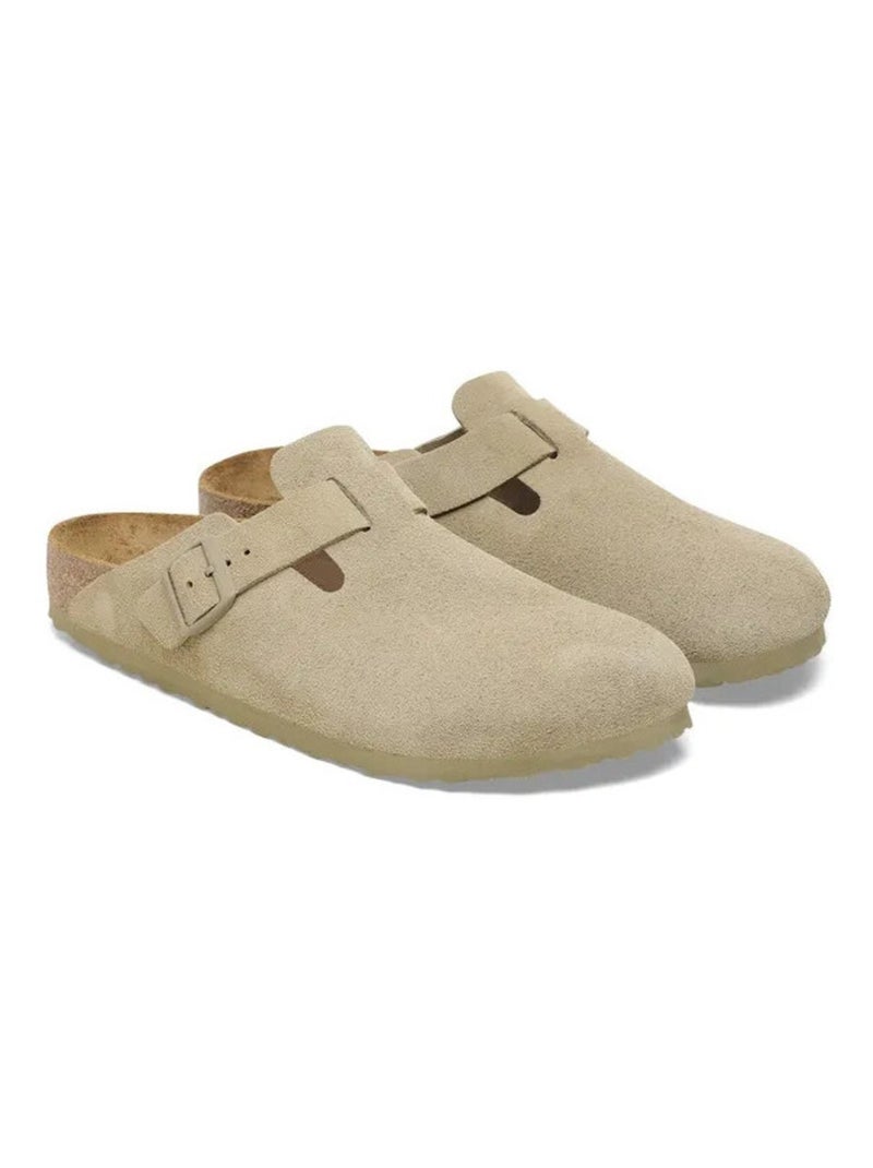 Mules / Sabots en Cuir et Suede Birkenstock Beige - Kiabi