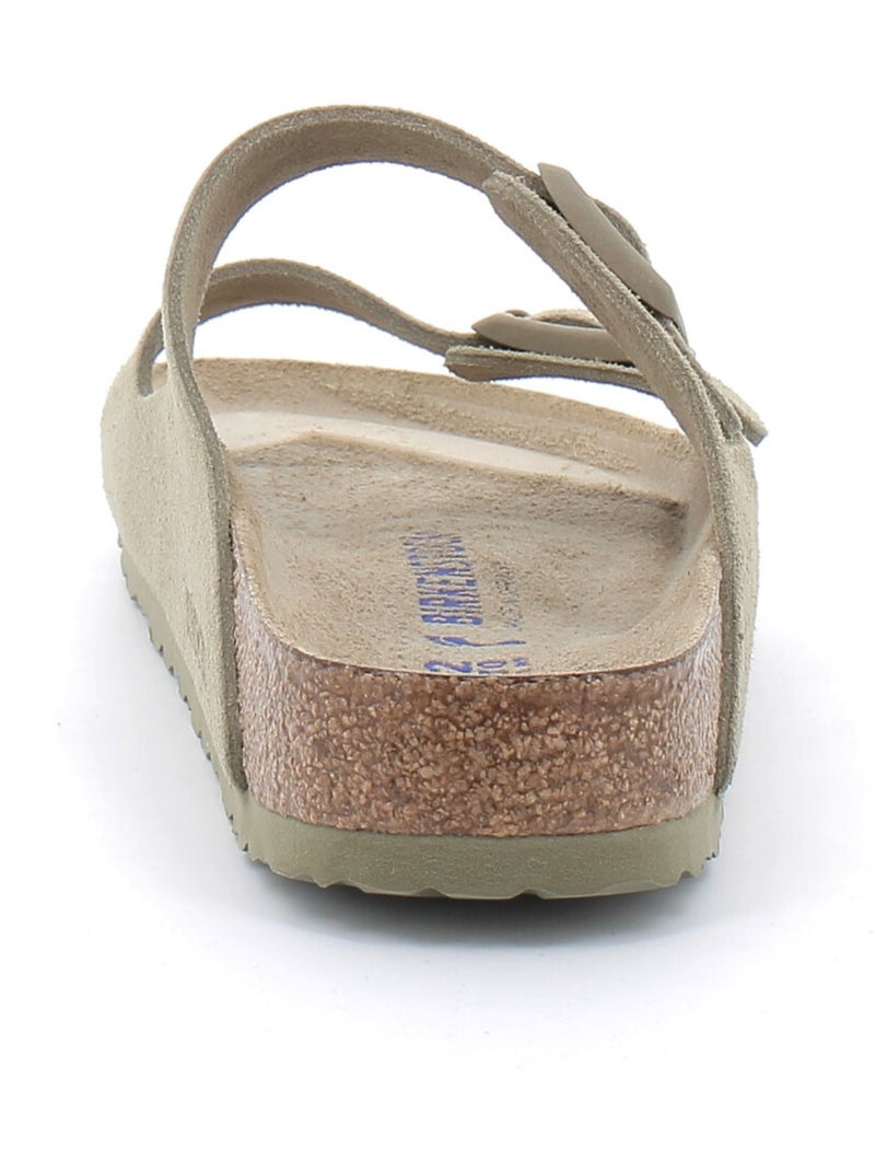 Mules / Sabots en Daim et Liege Birkenstock Kaki - Kiabi