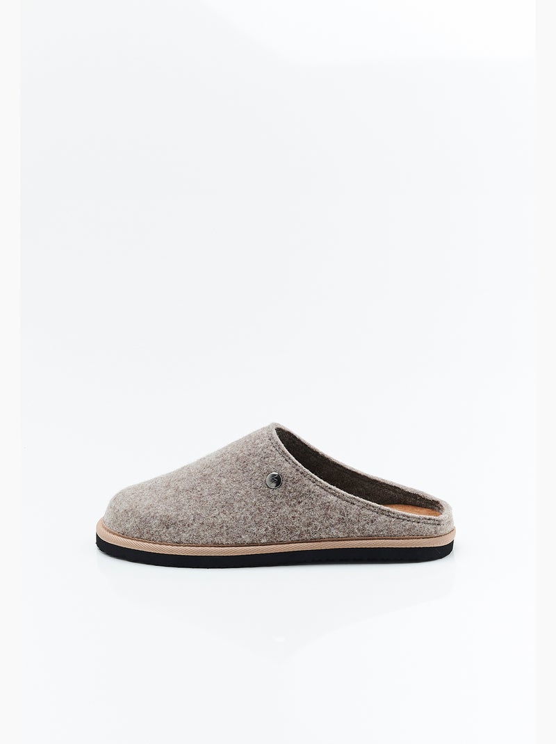 Mules-sabots homme en feutre - Damart Marron - Kiabi