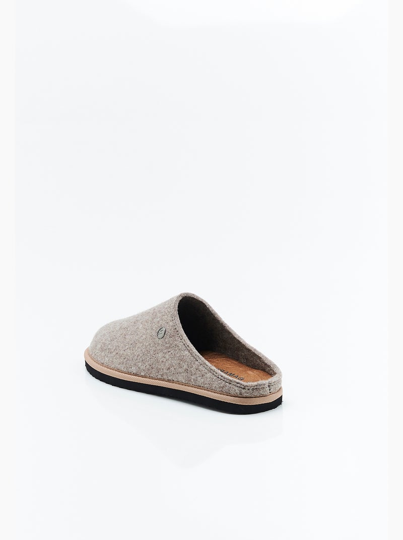 Mules-sabots homme en feutre - Damart Marron - Kiabi