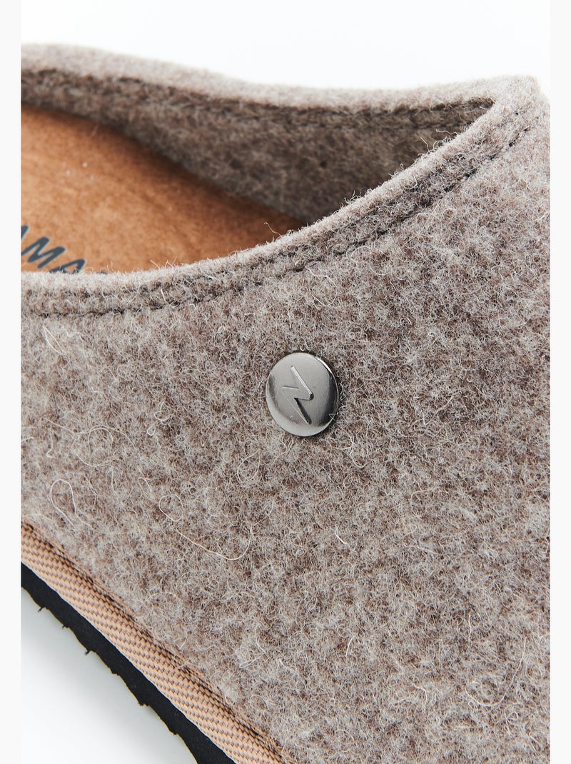 Mules-sabots homme en feutre - Damart Marron - Kiabi