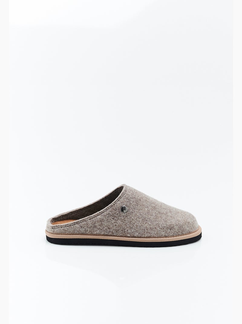 Mules-sabots homme en feutre - Damart Marron - Kiabi