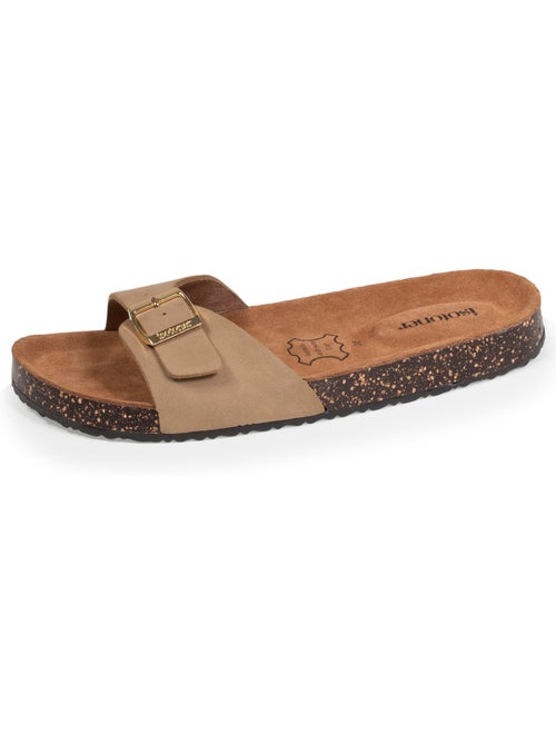 Mules sandales à bride extra confort, semelle intérieure cuir  isotoner - Kiabi