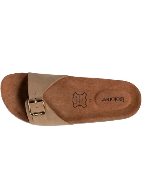 Mules sandales à bride extra confort, semelle intérieure cuir  isotoner - Kiabi