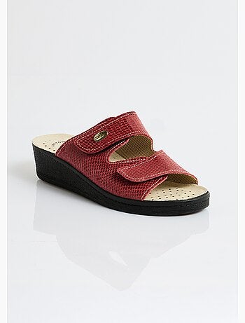 Mules scratchées grande largeur cuir - Afibel