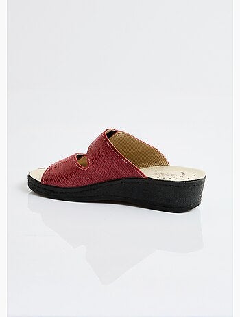 Mules scratchées grande largeur cuir - Afibel
