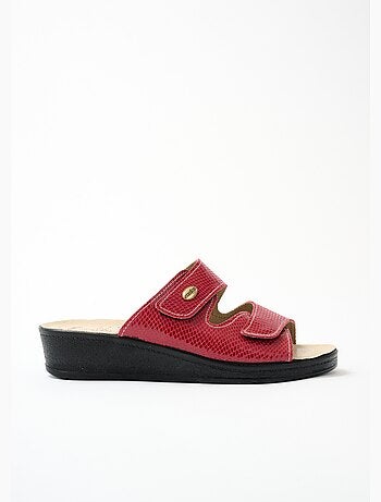 Mules scratchées grande largeur cuir - Afibel