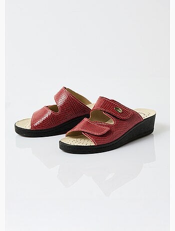 Mules scratchées grande largeur cuir - Afibel