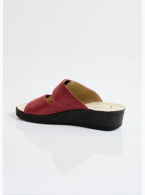 Mules scratchées grande largeur cuir - Afibel - Kiabi